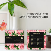 Red Floral Pattern Individuelle Name Business-Logo Terminkarte