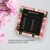 Red Floral Pattern Individuelle Name Business-Logo Terminkarte