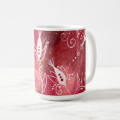 Red Floral Pattern Kaffeetasse (VorderseiteRechts)