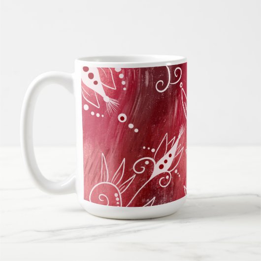 Red Floral Pattern Kaffeetasse (Links)