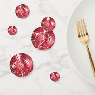 Red Floral Pattern Konfetti