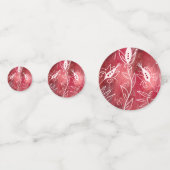Red Floral Pattern Konfetti (Rückseiten)