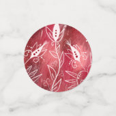 Red Floral Pattern Konfetti (Klein Vorderseite)