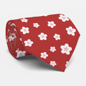 Red Floral Pattern Krawatte (Gerollt)