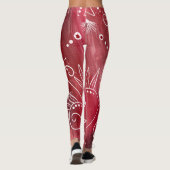 Red Floral Pattern Leggings (Rückseite)
