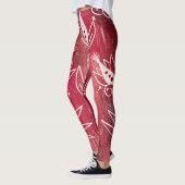 Red Floral Pattern Leggings (Links)