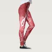 Red Floral Pattern Leggings (Rechts)