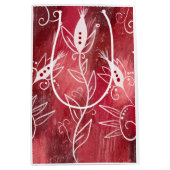 Red Floral Pattern Mittlere Geschenktüte (Vorderseite)