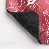 Red Floral Pattern Mousepad (Ecke)