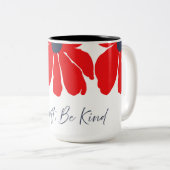 Red Floral Pattern Mug Zweifarbige Tasse (VorderseiteRechts)