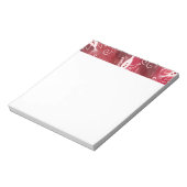 Red Floral Pattern Notizblock (Rotiert)