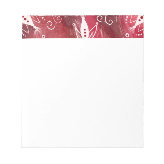 Red Floral Pattern Notizblock (Vorderseite)