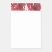 Red Floral Pattern Post-it Klebezettel (Vorderseite)