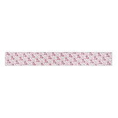 Red Floral Pattern Ribbon Ripsband (Vorderseite)