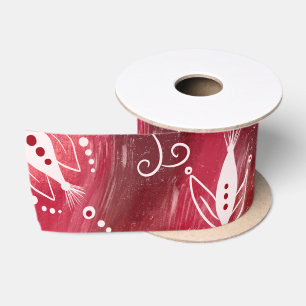 Red Floral Pattern Satinband