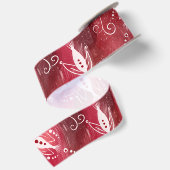 Red Floral Pattern Satinband (Rückseite)