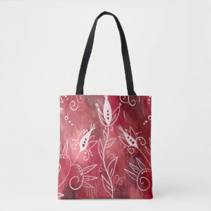 Red Floral Pattern Tasche