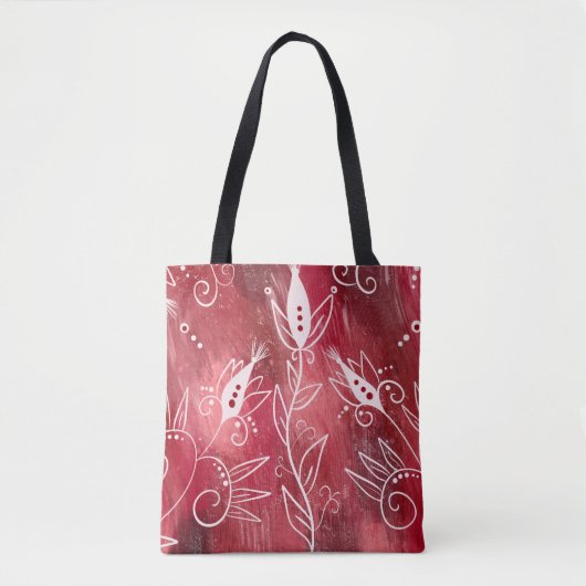 Red Floral Pattern Tasche (Vorderseite)