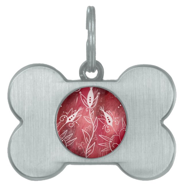 Red Floral Pattern Tiermarke (Vorderseite)
