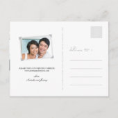 Red Floral Peacock Foto Chinesisch Save the Date Ankündigungspostkarte (Rückseite)