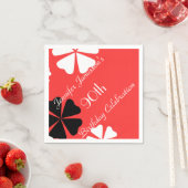 Red Floral Personalisiert 90. Geburtstagsparty Serviette (Beispiel)