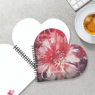 Red Floral Personalisiert Notizblock
