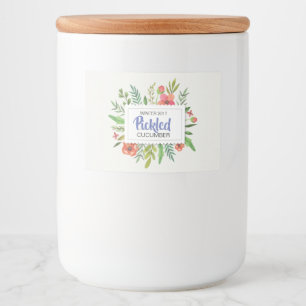 Red Floral Pickled Cummber Lebensmitteletikett