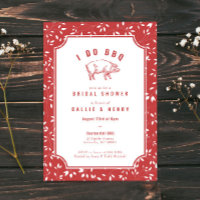 Red Floral Pig I DO GRILLEN Bridal Dusche Einladun