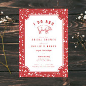 Red Floral Pig I DO GRILLEN Bridal Dusche Einladun Einladung