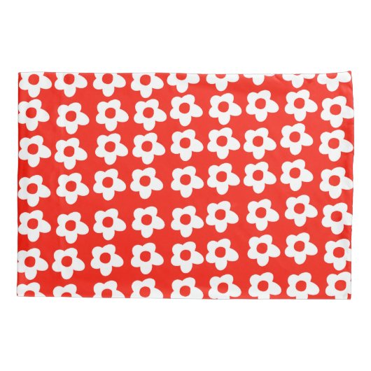 Red Floral Pillowcase Kissenbezug (Rückseite)