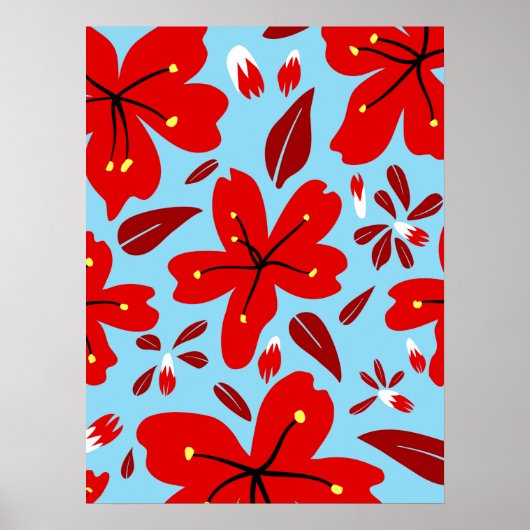 Red Floral Poster (Vorne)