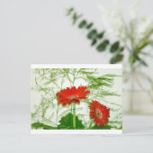 Red Floral Postkarte (Stehend Vorderseite)