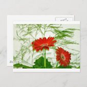 Red Floral Postkarte (Vorne/Hinten)