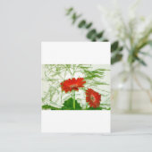 Red Floral Postkarte (Stehend Vorderseite)
