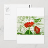 Red Floral Postkarte (Vorne/Hinten)