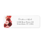Red Floral Return Address Label (Vorne)