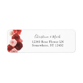 Red Floral Return Address Label