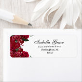 Red Floral Return Address Label (Insitu)