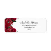 Red Floral Return Address Label (Vorne)