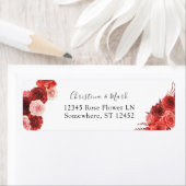 Red Floral Return Address Label 2 (Insitu)