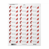 Red Floral Return Address Label 2 (Vorne)