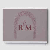 Red Floral Romantic Wedggate Gate Gästebuch (Rückseite)