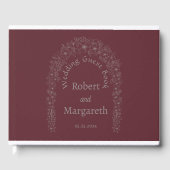 Red Floral Romantic Wedggate Gate Gästebuch (Vorderseite)