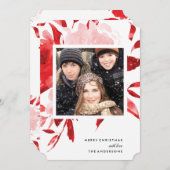 Red Floral Rosen Weihnachtskarte Feiertagskarte (Vorne/Hinten)