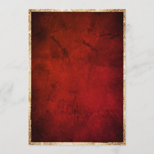 Red Floral Rustic Script Wedding Einladung (Rückseite)