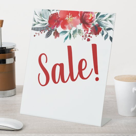 Red Floral Sale Sockelschild (In Situ)