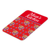 Red Floral Shabby Chic Rose Rose Ma Magnet (Linke Seite)