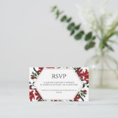 Red Floral Spanish Wedding RSVP Card Begleitkarte (Stehend Vorderseite)