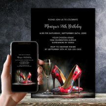 Red Floral Stiletto Shoes Birthday Party
