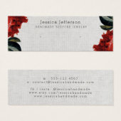 Red Floral Stud Earring Juwelier Small Display Car (Vorne & Hinten)